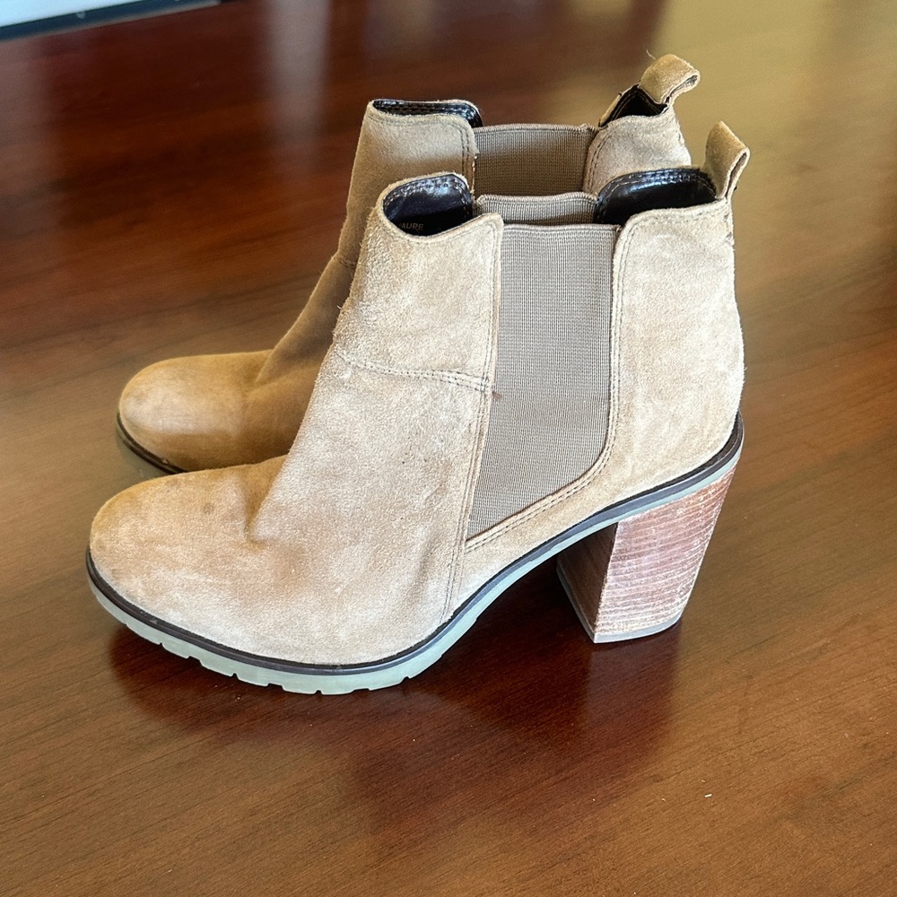 Crevo Tan Suede Heeled Boots